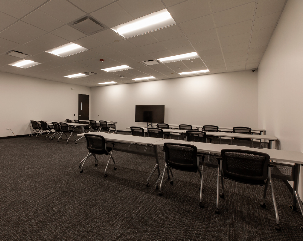 training room of the renovated ceva office in melrose park illinois