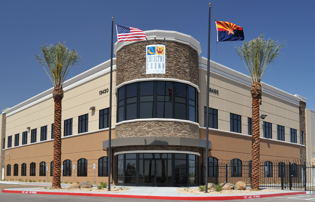 front entrance to the crescent crown distributing facility in surprise arizona