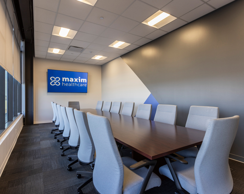 open office space in the maxim healthcare office renovation in canton ohio