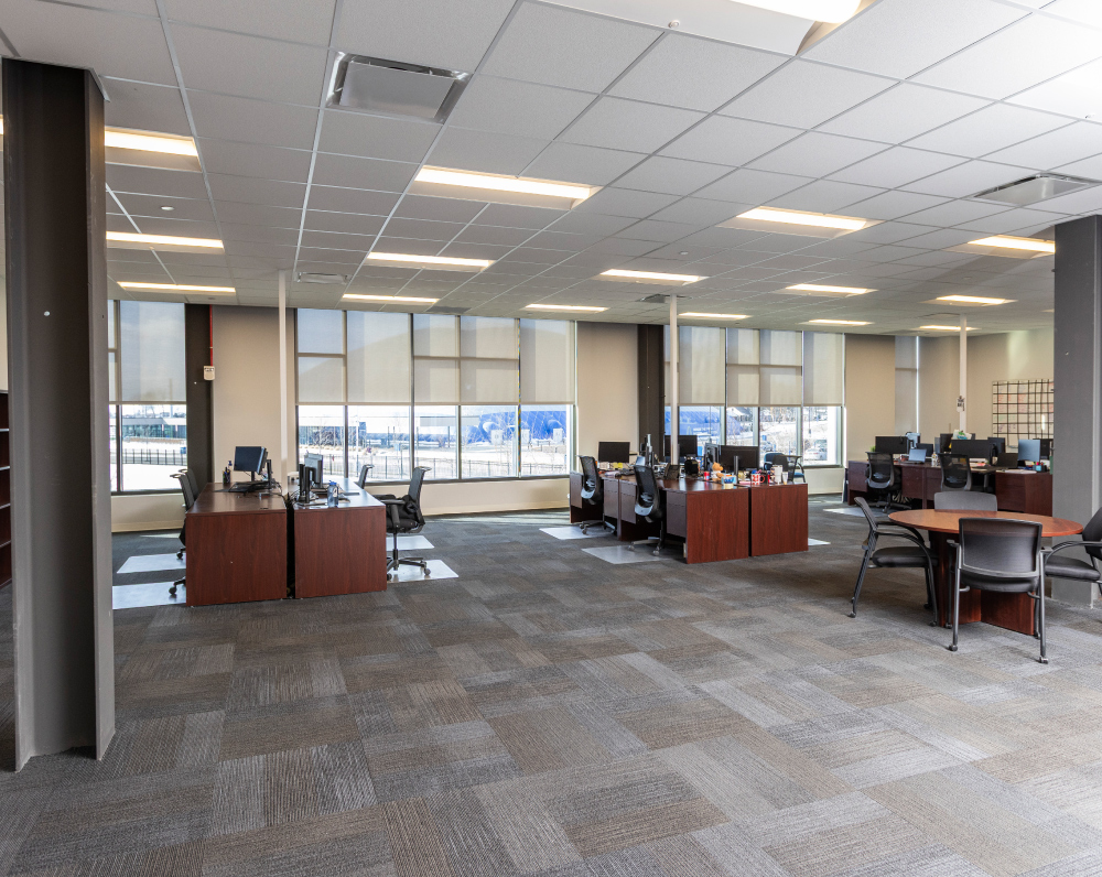 open office space in the maxim healthcare office renovation in canton ohio
