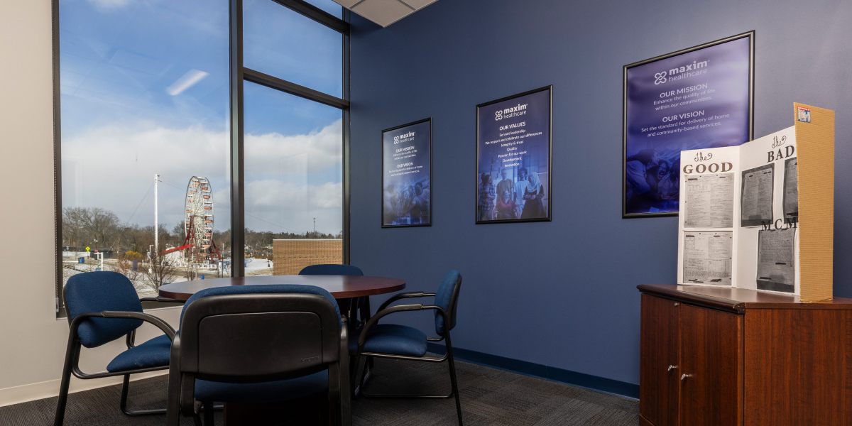 private office area in the maxim healthcare canton ohio office renovation