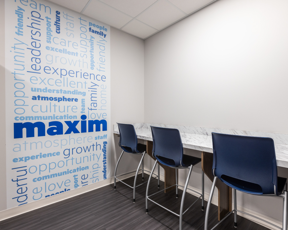 common area within the maxim healthcare office renovation in canton ohio