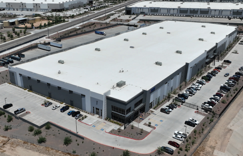 drone image of the pepsi co warehouse in goodyear arizona