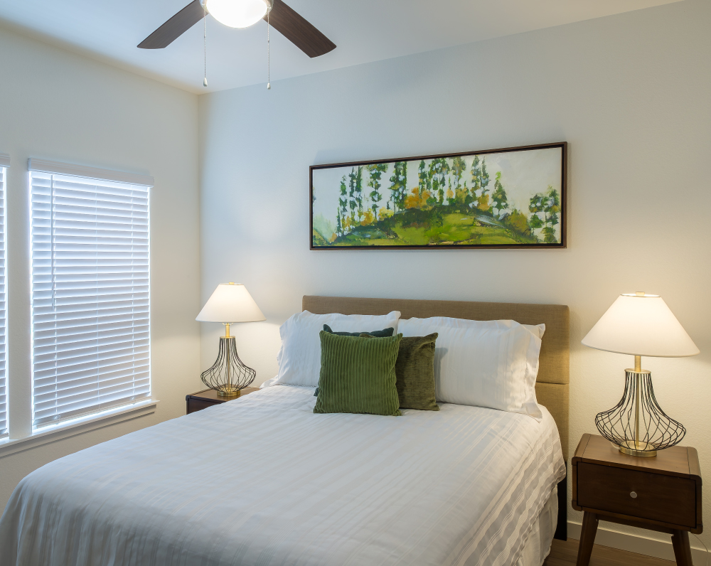 bedroom of a unit within the reserves at eagle point in aurora colorado