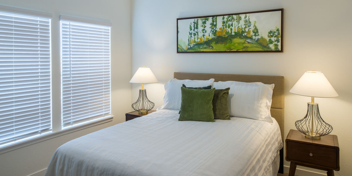 bedroom within a unit of the reserves at eagle point affordable housing community in aurora colorado