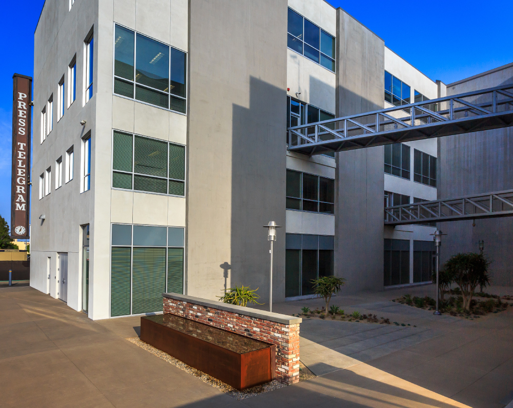 ouside the newly renovated press telegram office building