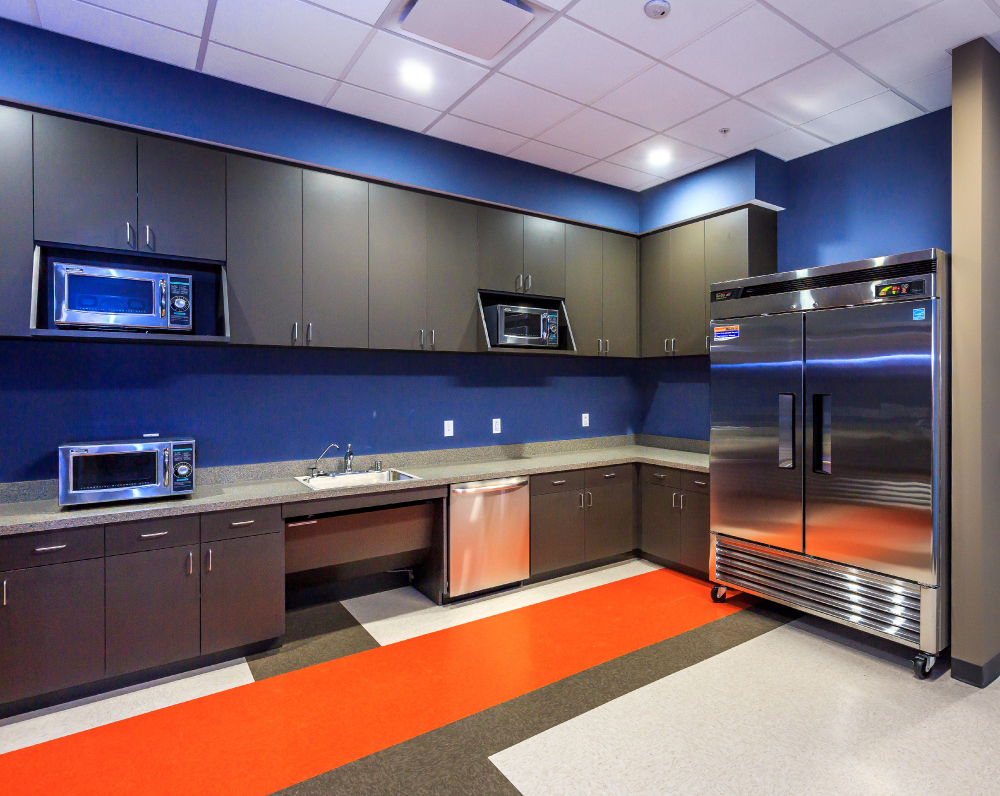 upgraded kitchen in the press telegram building in long beach california