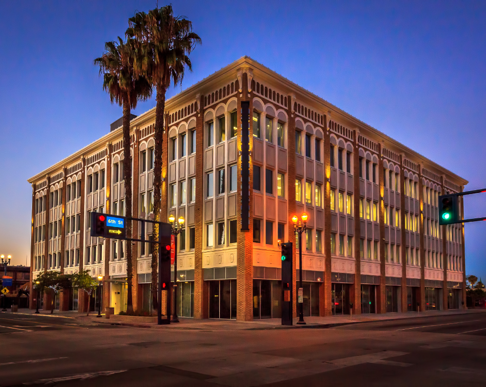 exterior of the restored press telegram building in long beach california