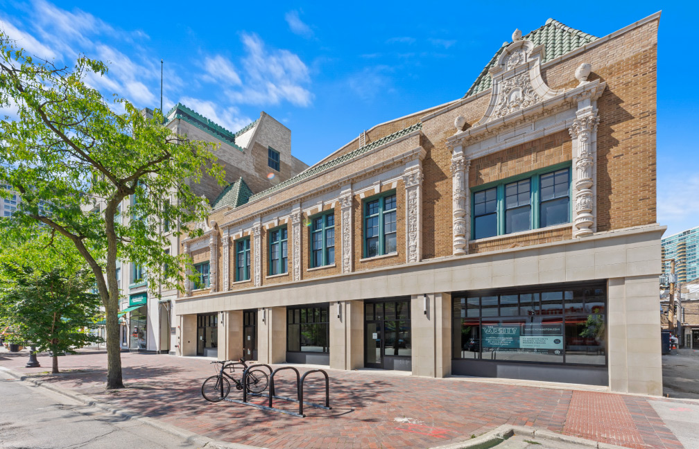 exterior image of the varsity theater conversion in evanston