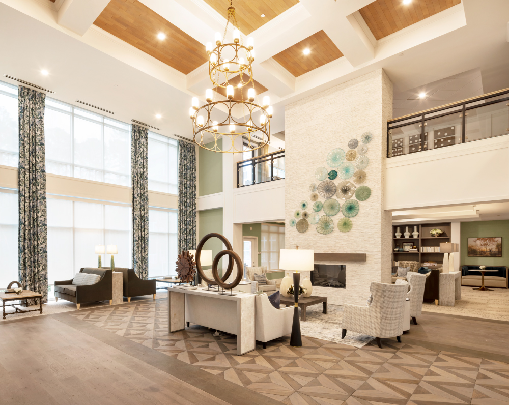 lobby of The cary north carolina atria independent senior living community