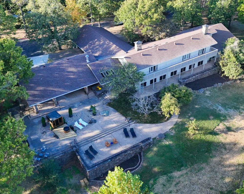 aerial image of campfire ranch little sugar camp lodge