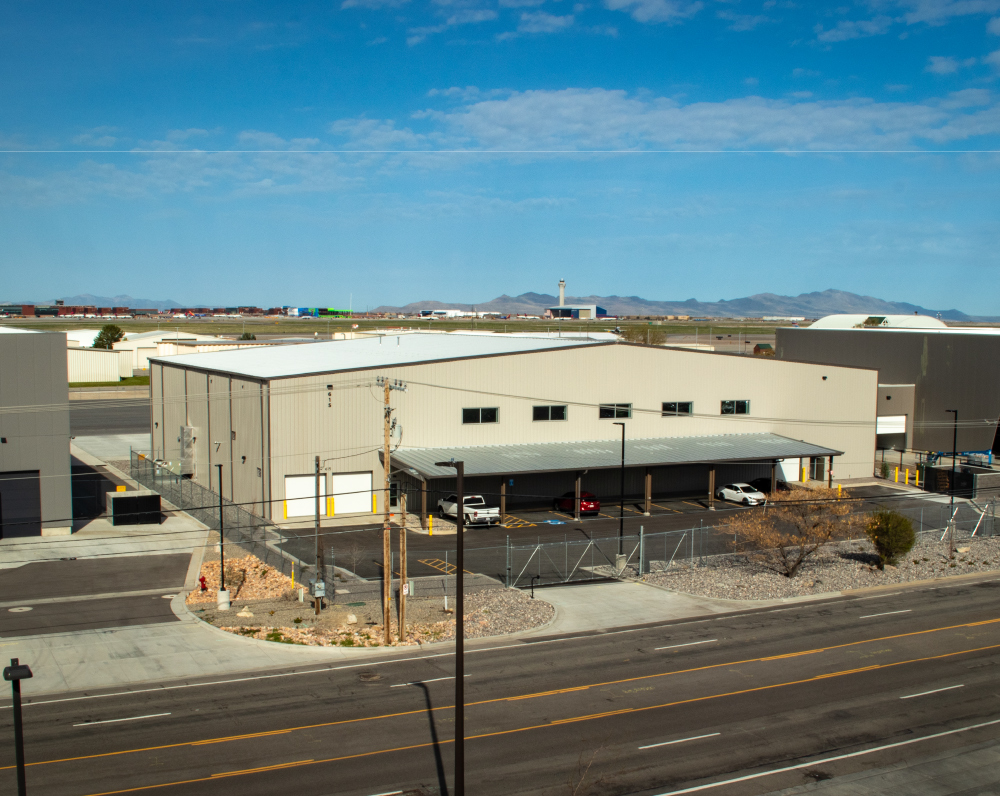 exterior of the alsco aircraft hangar in salt lake city utah
