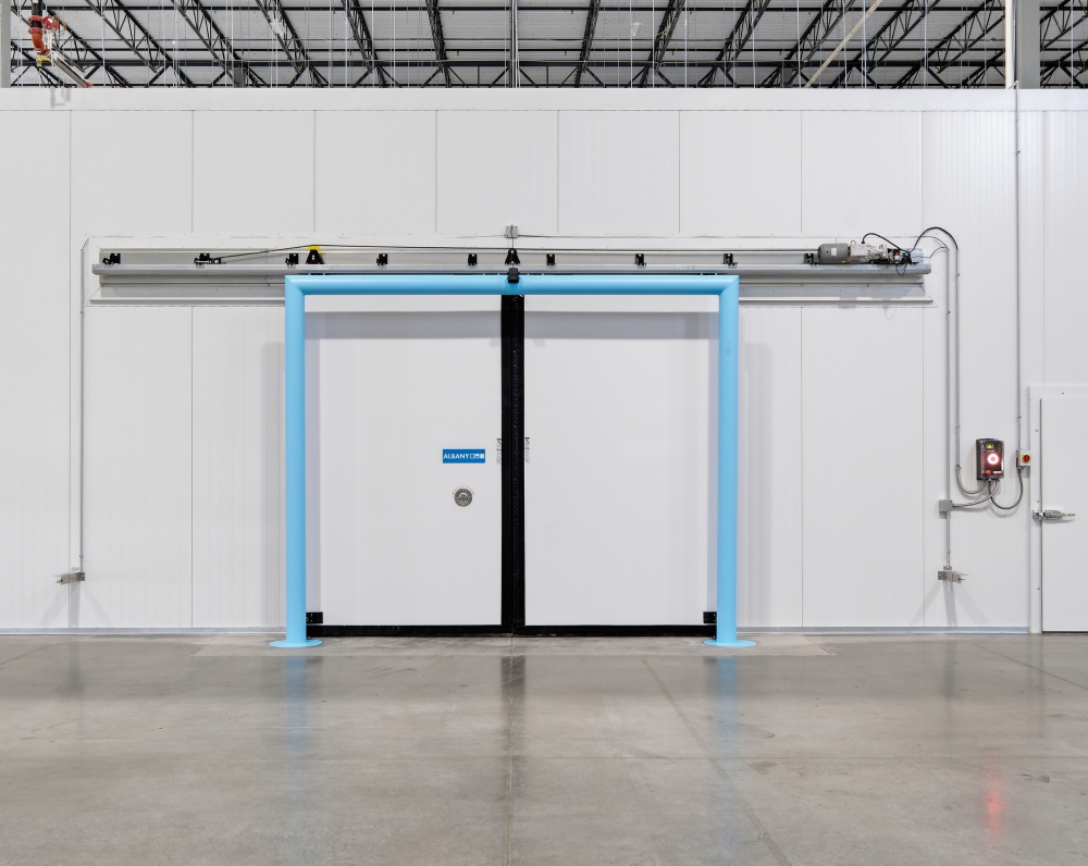 freezer doors within the holganix warehouse tenant improvement in kansas city missouri