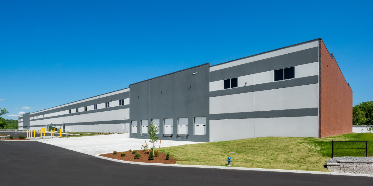 exterior loading dock of lincoln property company warehouse in marlborough massachusetts