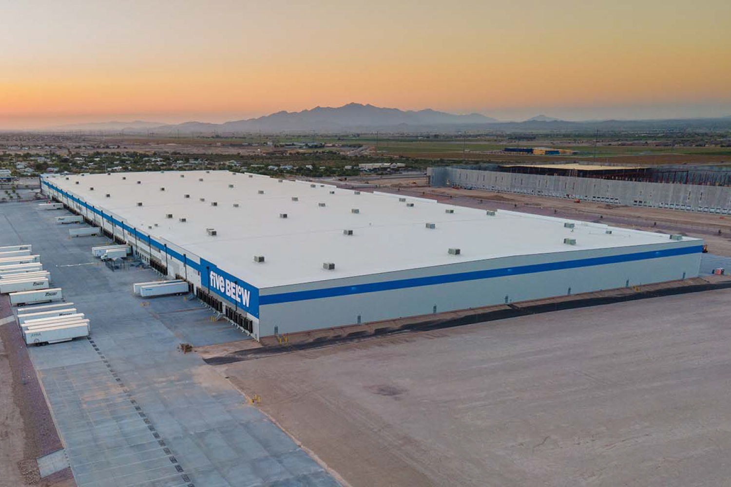 aerial of the five below distribution facility in buckeye arizona