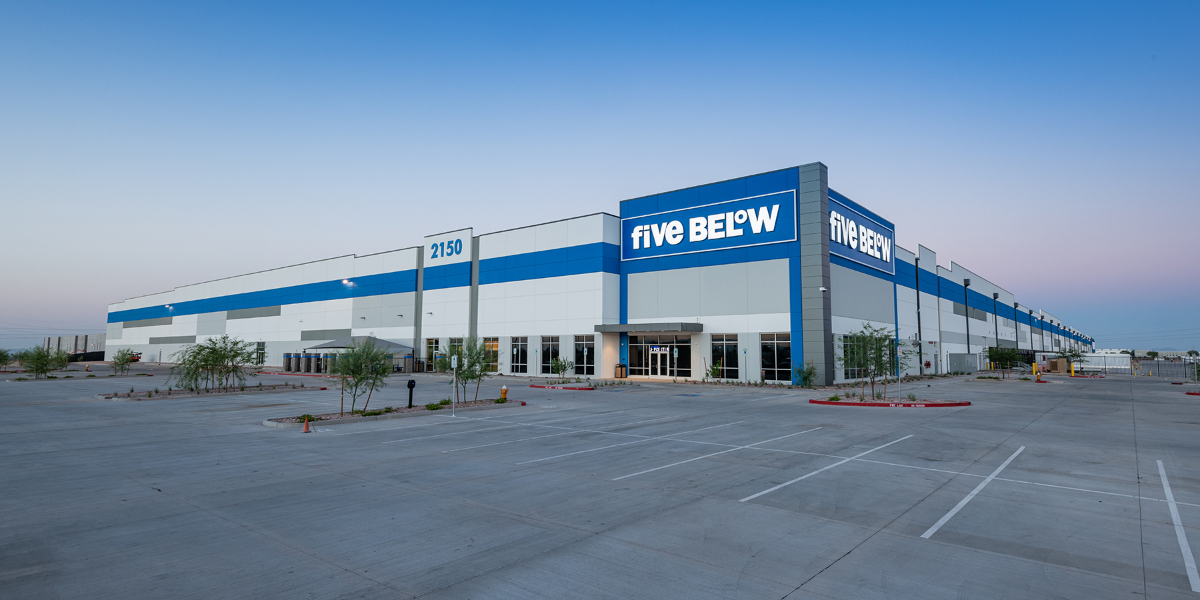 fornt entrance to the five below distribution facility in buckeye arizona