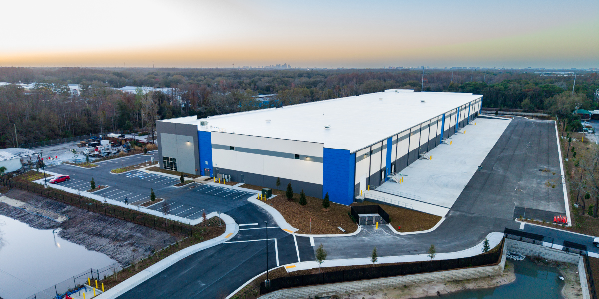 aerial view of the zippy shell distribution facility loading docks in tampa florida