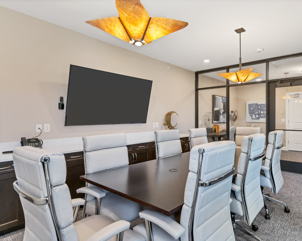 conference room within the Ovation by avamere at sienna hills Senior living community in washington city utah