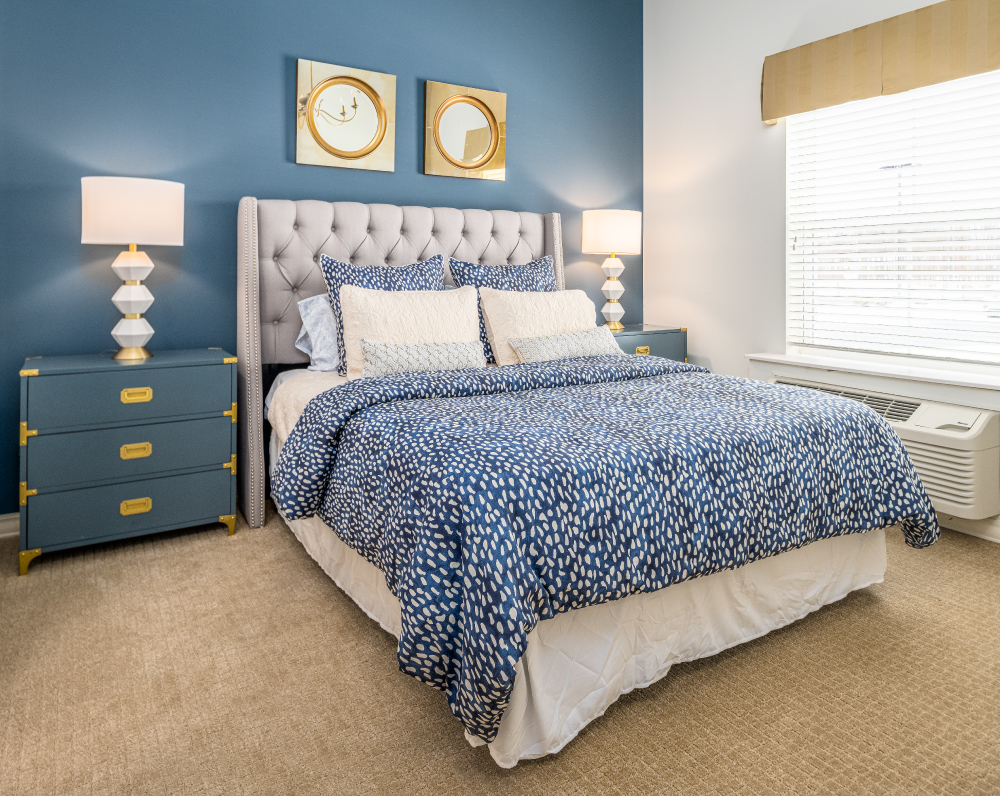 bedroom of a provision living senior living facility unit in union township ohio