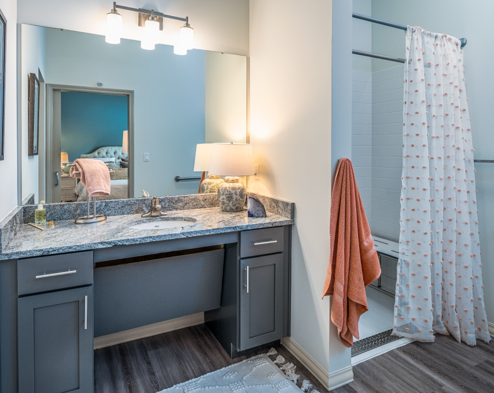 bathroom of a provision living senior living facility unit in union township ohio