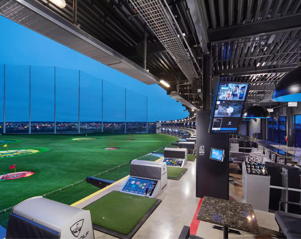 hitting bays within the rodgers arkansas topgolf complex