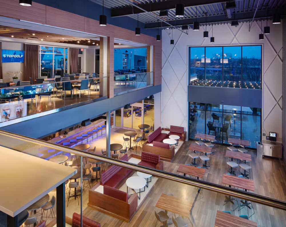 interior image within the rodgers arkansas topgolf facility