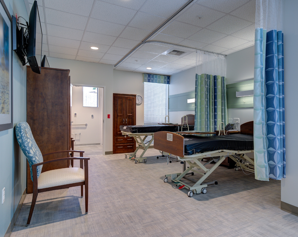 double room within the transitional care of oceanside facility in california