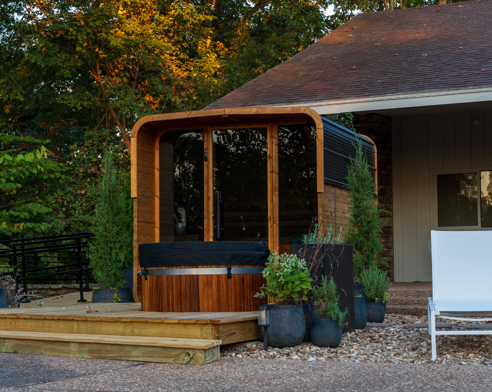 hot tub and sauna of campfire ranch little sugar in bella vista arkansas