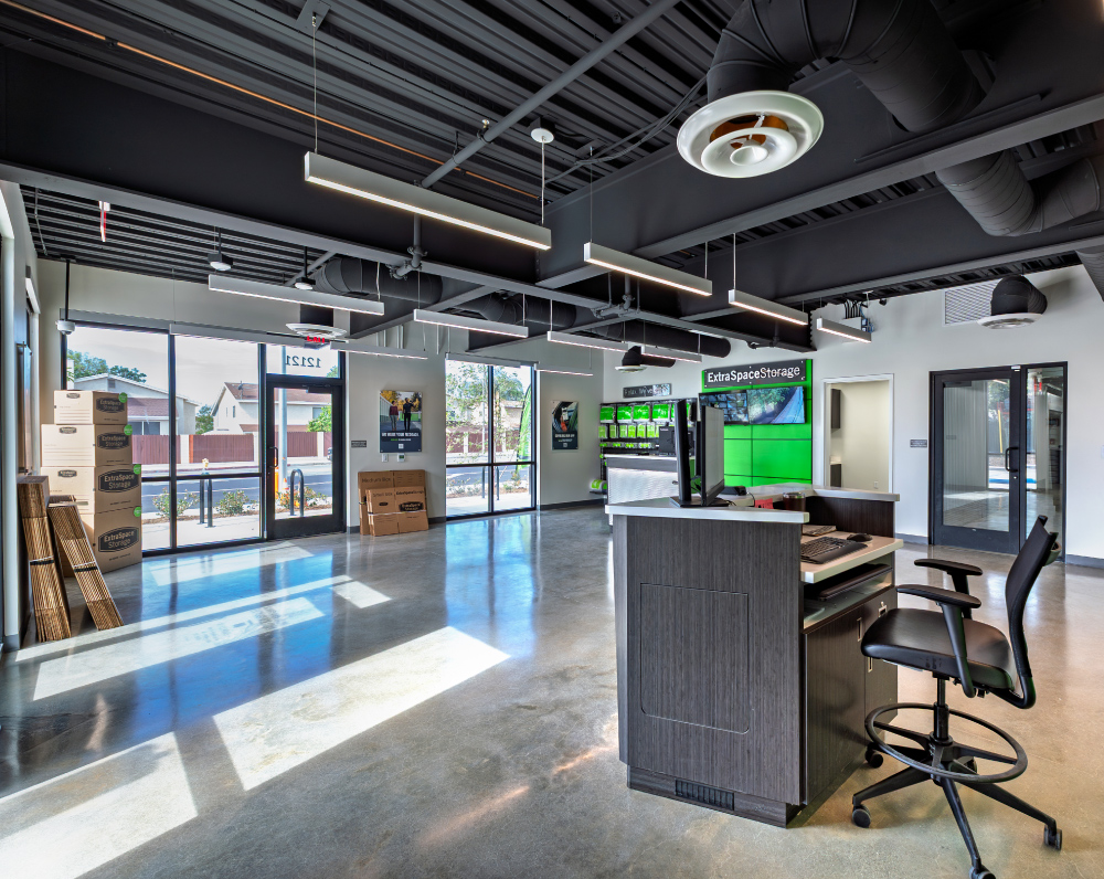 lobby area inside the banner real estate group sylmar california self storage facility