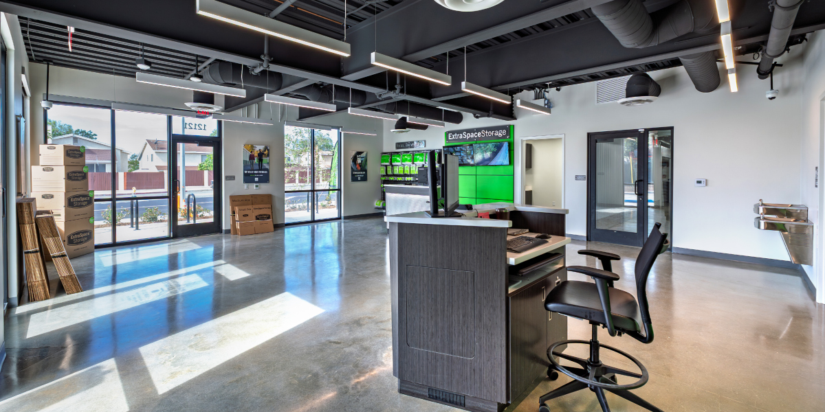 lobby area of the banner self storage facility in sylmar california