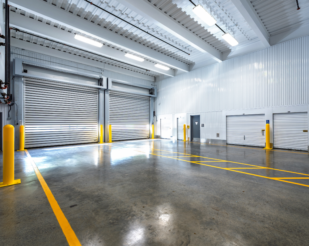 loading area within the banner real estate group sylmar california self storage facility