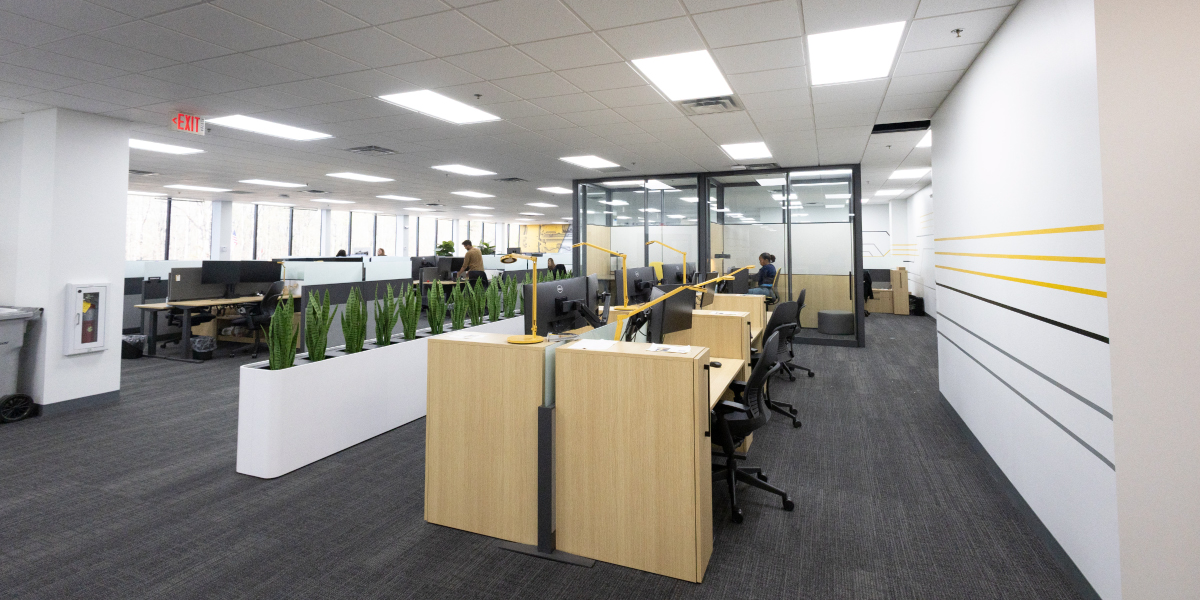 interior image of the renovated caterpillar office building in griffin georgia