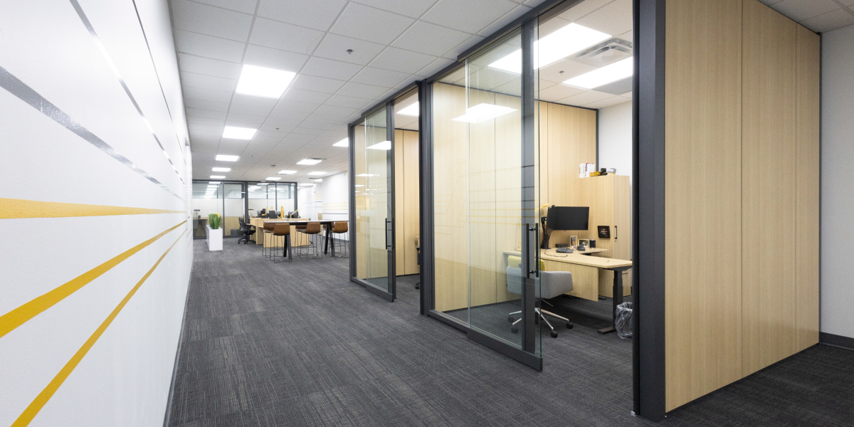 private offices within the renovated caterpillar office building in griffin georgia