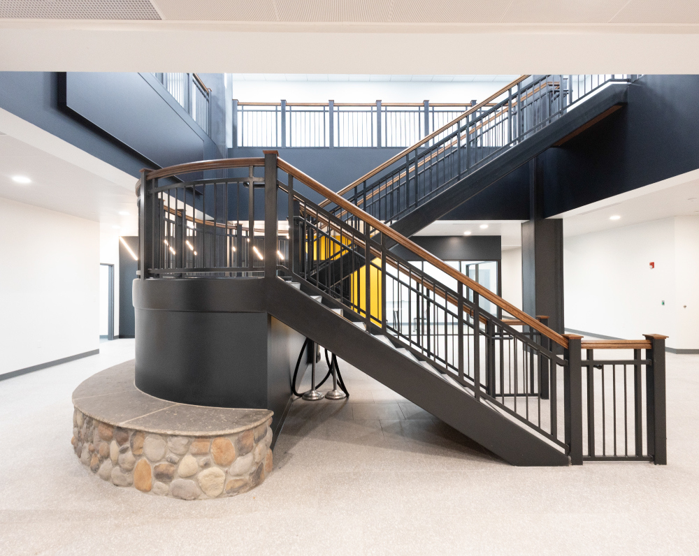 arco-national-construction-company-caterpillar-griffin-georgia-gallery-9 stairway of the caterpillar office renovation in griffin georgia