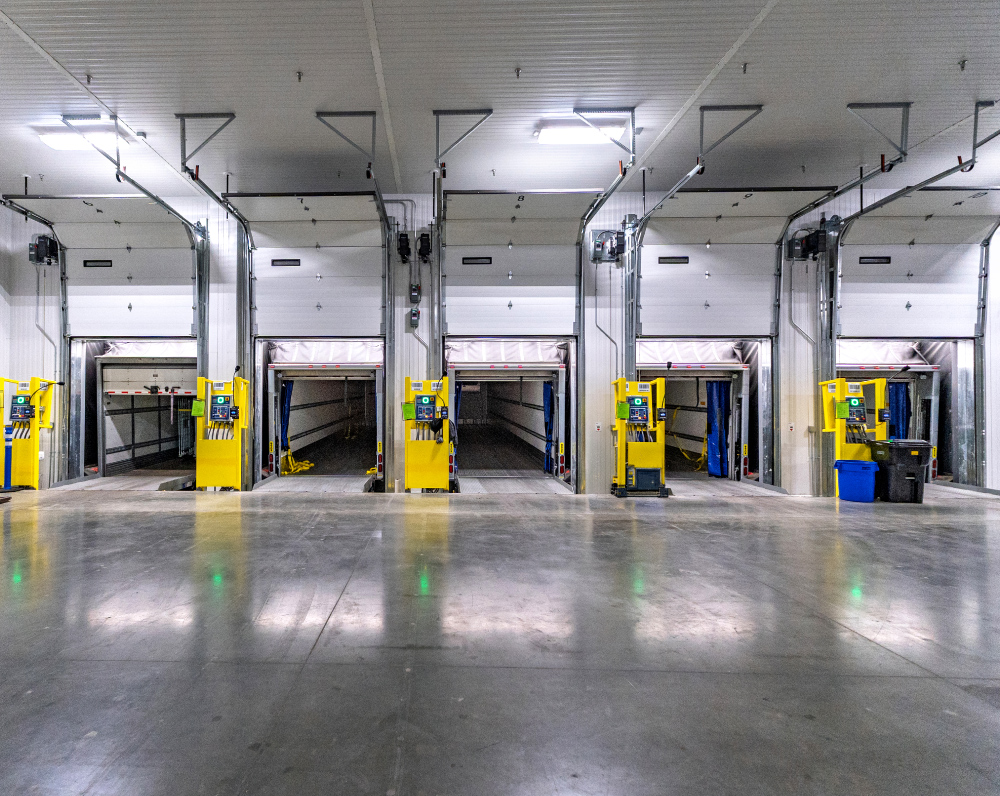 loading dock of the domino's cold storage facility expansion in ontario california