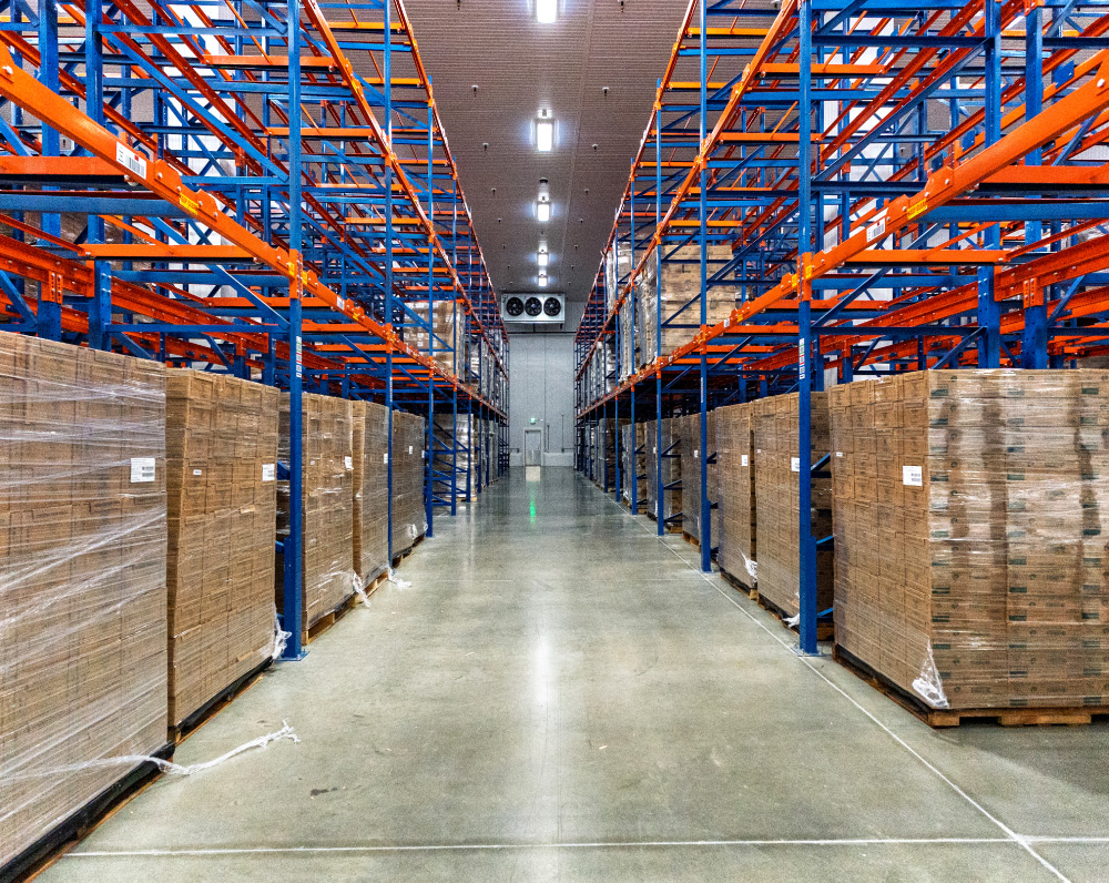 freezer space within the domino's cold storage facility expansion in ontario california
