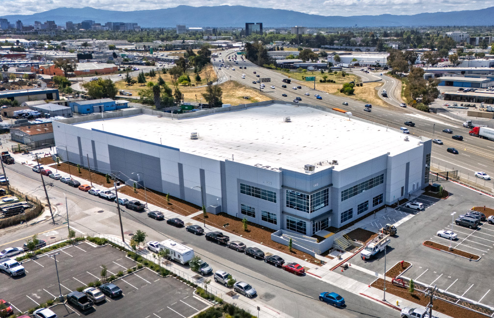 drone view of the zippy shell distribution facility in san jose california