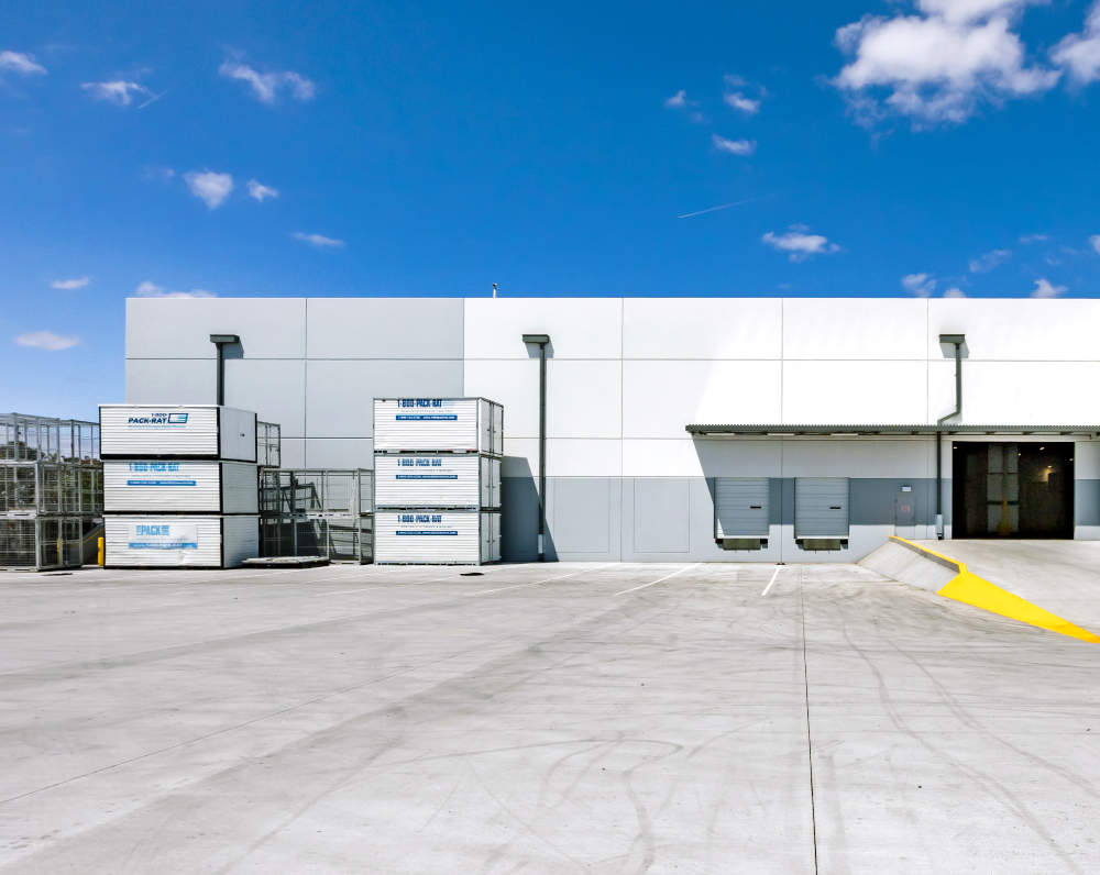 exterior storage area and loading dock of the zippy shell distribution facility in san jose california