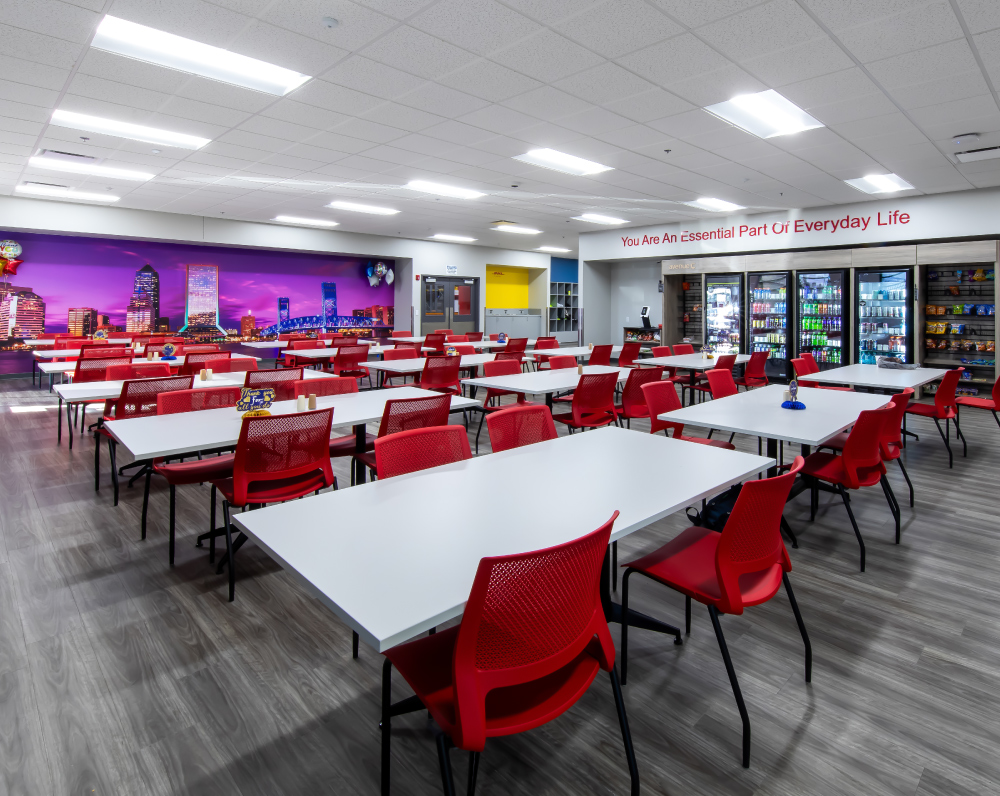 common area within the dhl cold storage facility in jacksonville florida