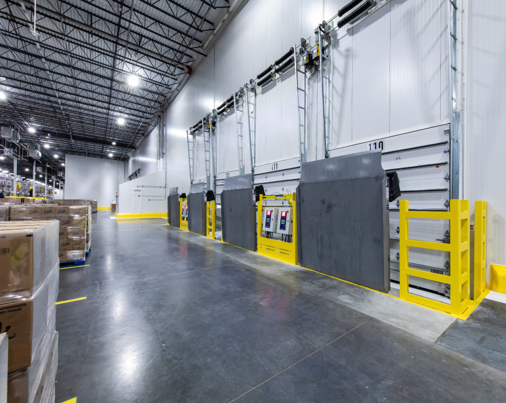 interior loading dock of the dhl cold storage facility in jacksonville florida