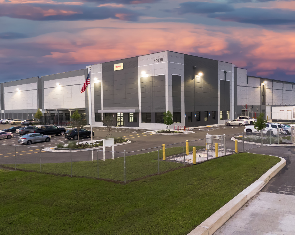 front entrance to the dhl cold storage facility in jacksonville florida