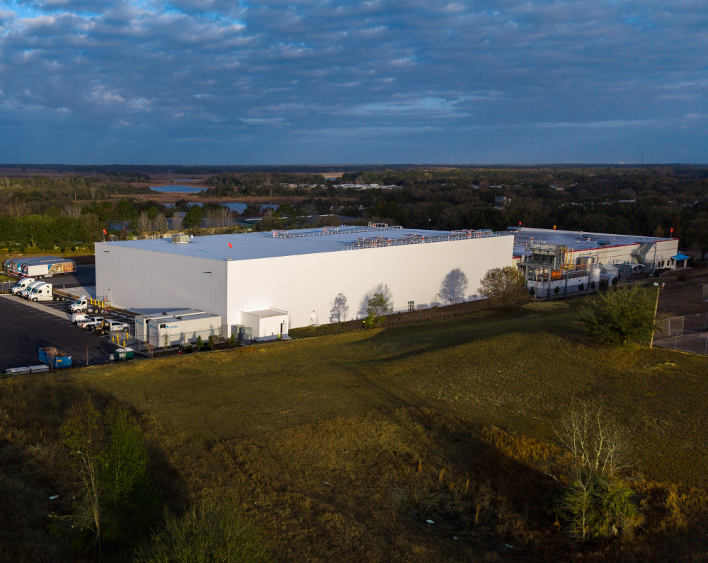 drone image of the dominos cold storage facility expansion in groveland florida