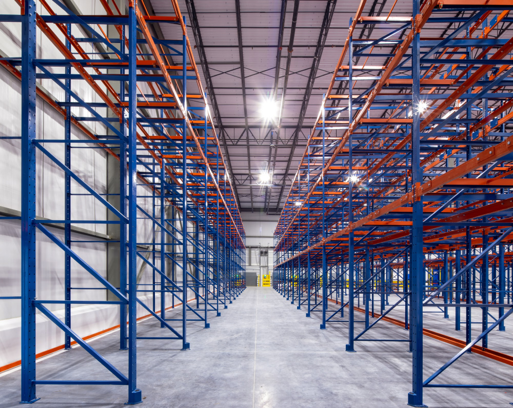 storage racks within the dominos cold storage facility expansion in groveland florida