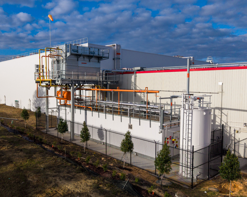 new refrigeration system of the dominos cold storage facility expansion in groveland florida