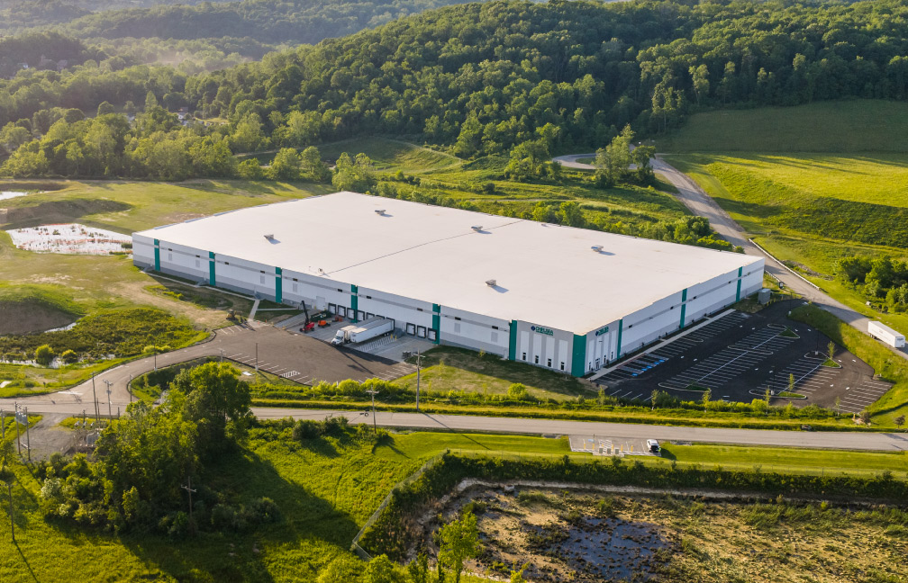 aerial image of the chelsea building products new manufacturing facility in ruffs dale pennsylvania