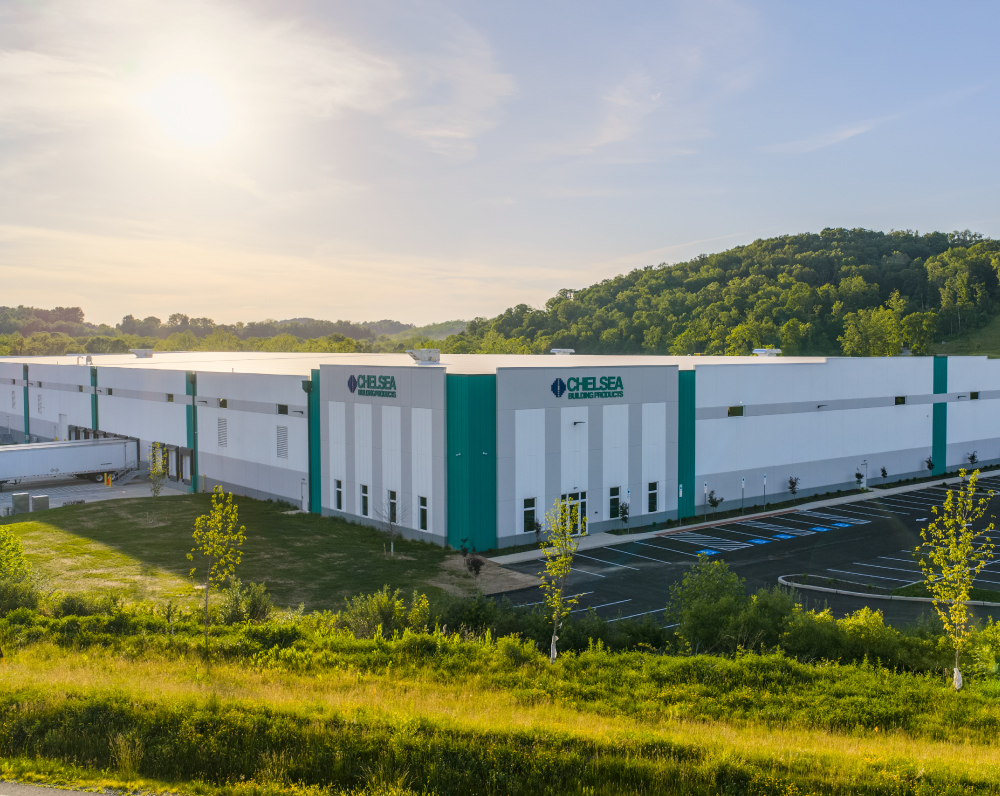 arco-national-construction-company-chelsea-building-products-ruffs-dale-pa-gallery-5 front entrance to the chelsea building products manufacturing facility in ruffs dale pennsylvania