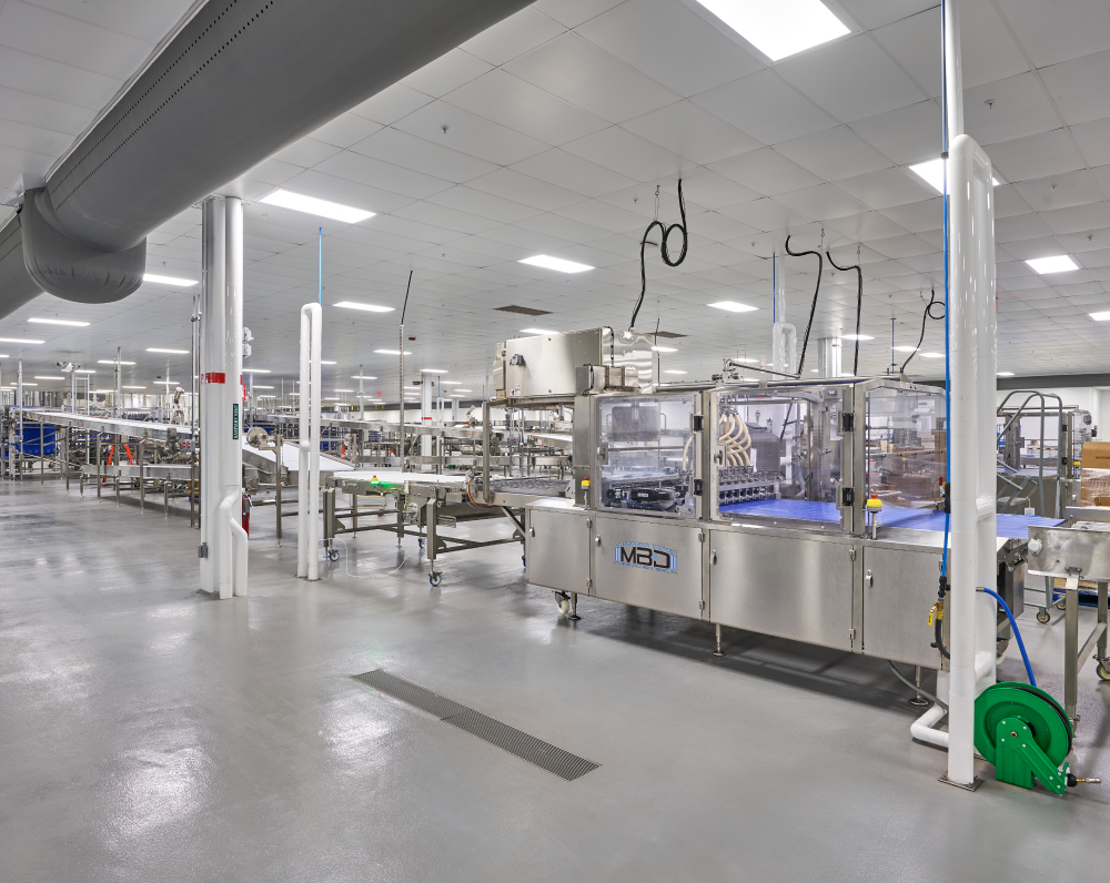interior view of dunkin donut bakery equipment in the haverhill facility