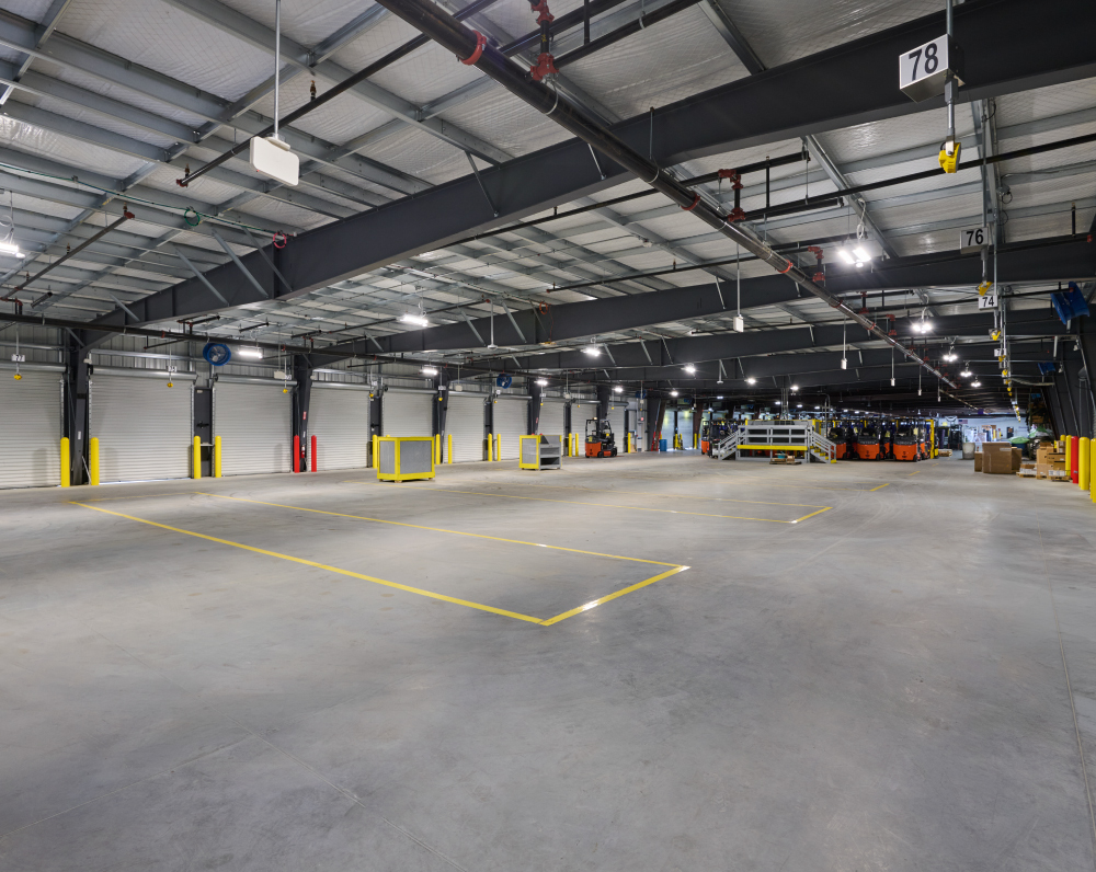 interior freight facility expansion in dock office pod and maintenance shop in northborough massachusetts completed for northbridge partners