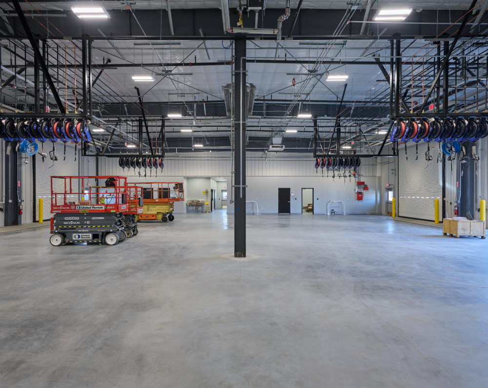 interior of a dock office pod and maintenance shop in northborough massachusetts
