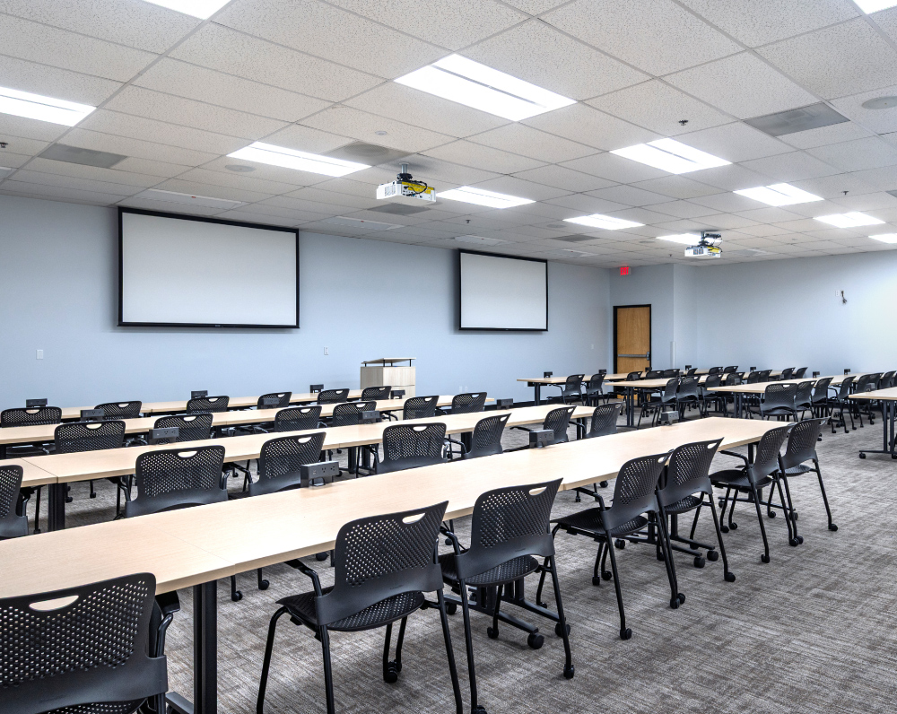 training room of the renovated performance food group cold storage facility in portland oregon
